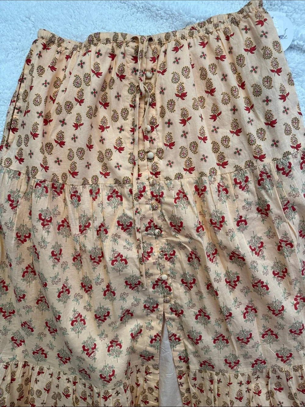 Patrons of Peace Peach Floral Maxi Skirt - Picture 6 of 7